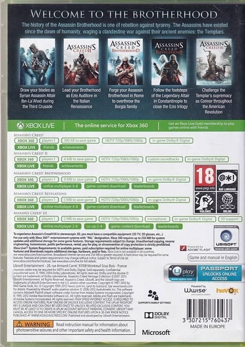 Assassins Creed Heritage Collection - XBOX 360 (B Grade) (Genbrug)